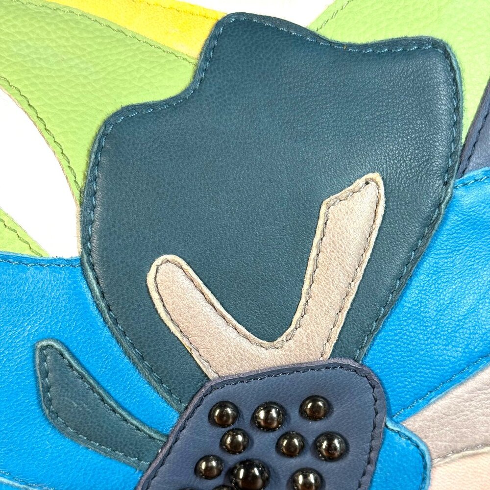 Sharif Studio Limited Edition Leather Floral Appliqué Shoulder Crossbody Bag - Picture 6 of 16